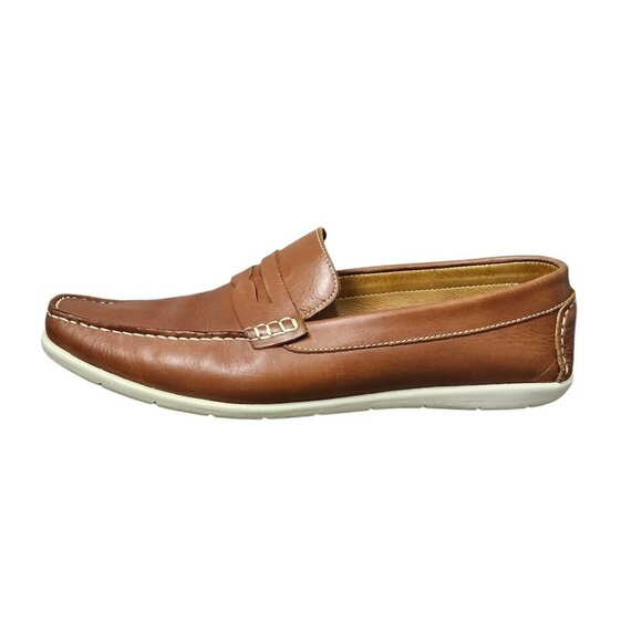 Mercanti Fiorentini Relax Men's Leather Slip On Penny Loafer Brown Driving Shoe - Picture 2 of 11